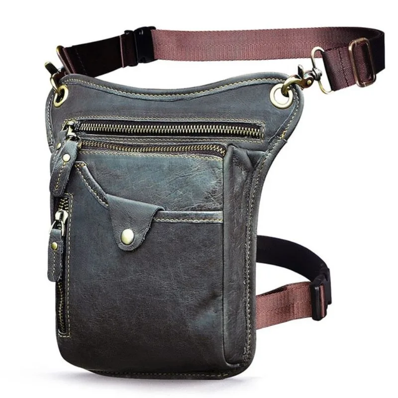 Aanzicht 4 — Tas voor heren – schouderriem leer vintage