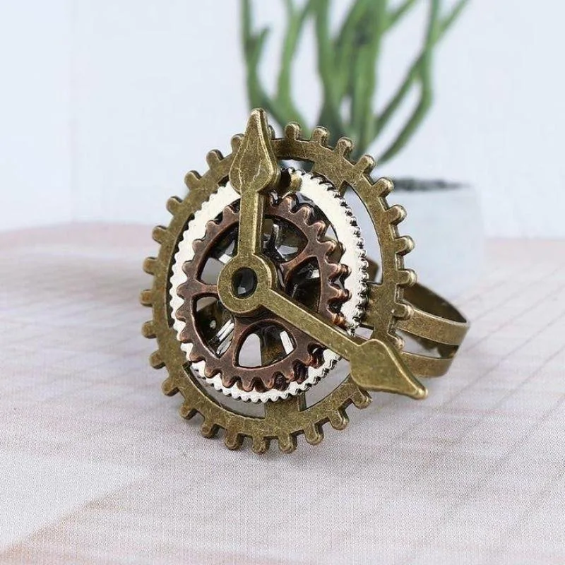 Aanzicht 5 — Steampunk ring – horloge
