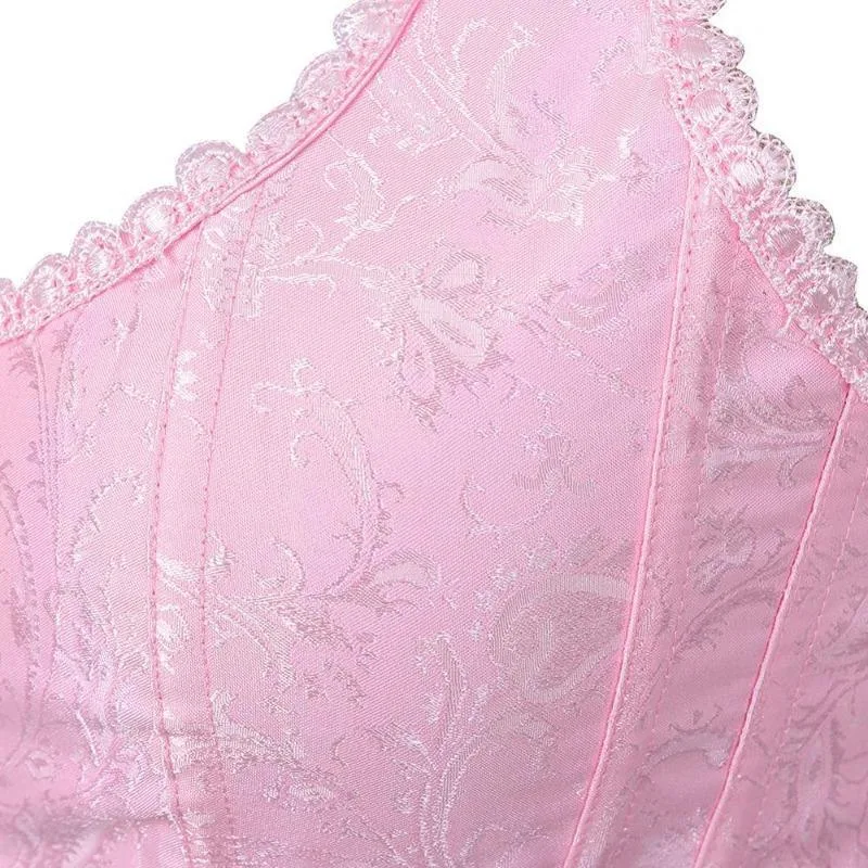 Aanzicht 5 — Steampunk korset – vintage roze