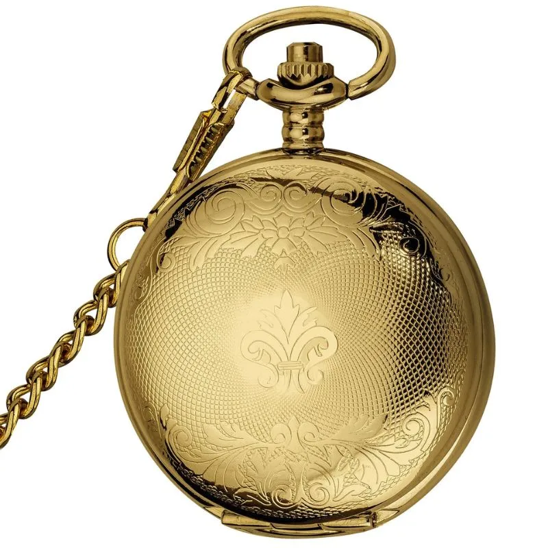 Aanzicht 3 — Steampunk zakhorloge – goudkleurig