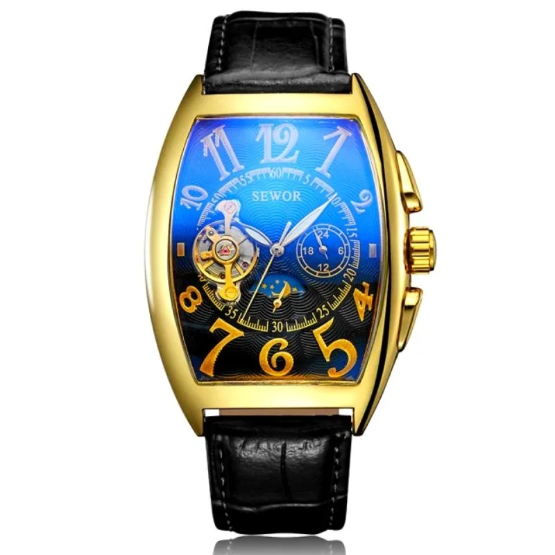 Aanzicht 4 — Horloge voor heren – rechthoekig vintage