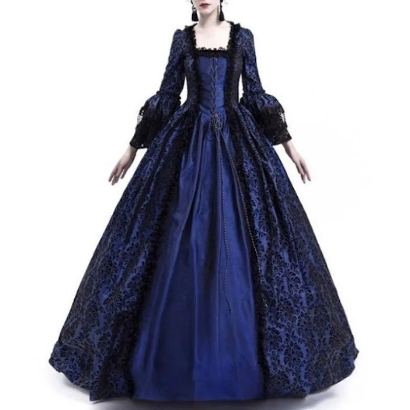 Aanzicht 3 — Jurk – Victoriaanse stijl blauw