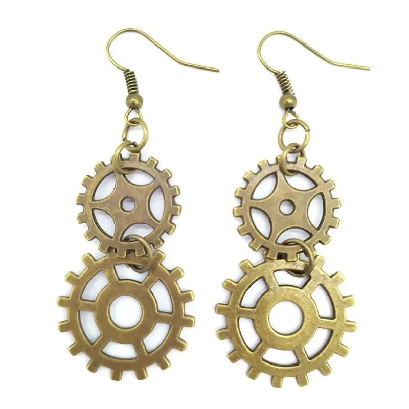Aanzicht 20 — Steampunk oorbellen – hangend