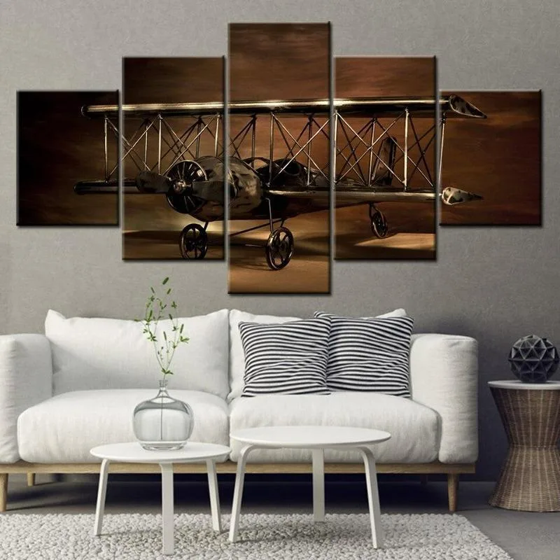 Aanzicht 2 — Steampunk wanddecoratie – vliegtuig vintage
