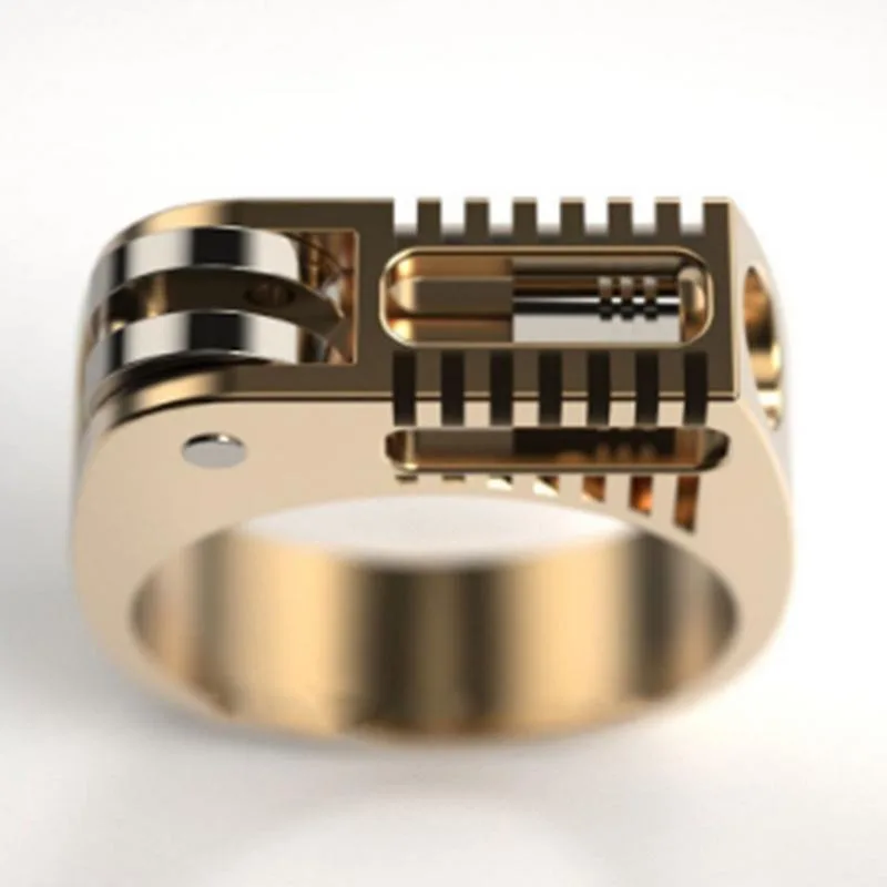 Aanzicht 2 — Steampunk ring – tandwielen