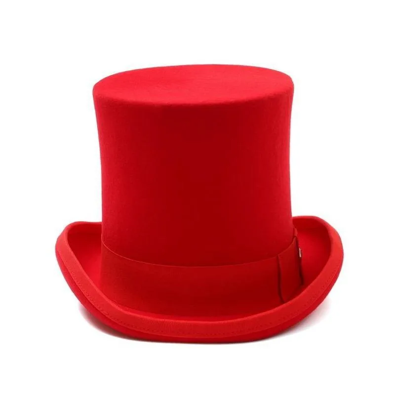 Aanzicht 4 — Hoge hoed – rood