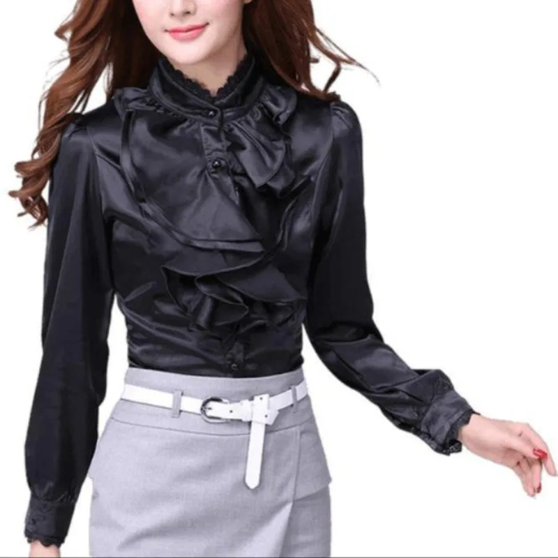 Steampunk blouse – zwart