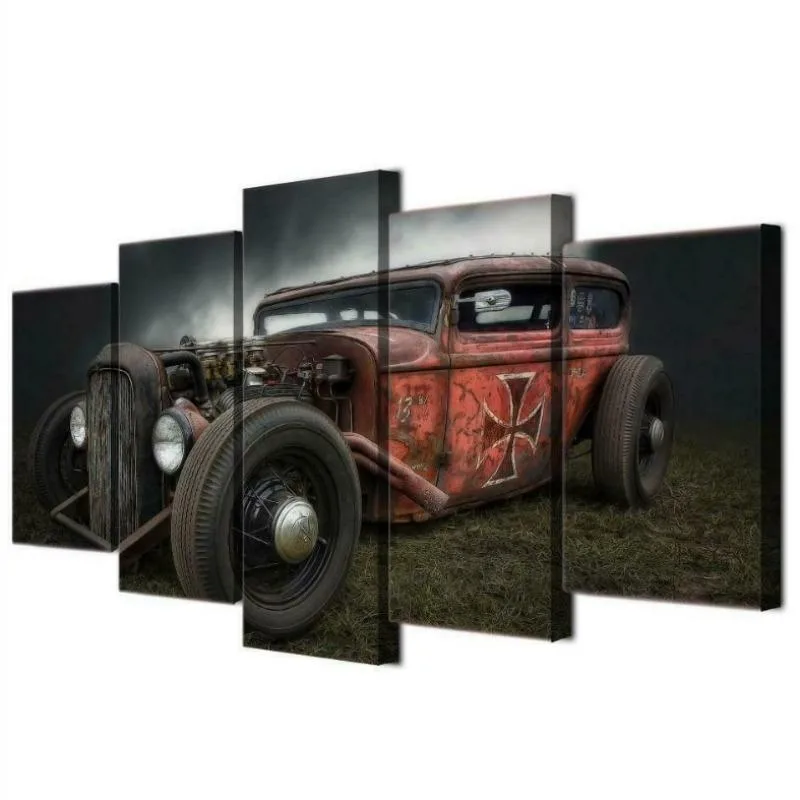 Aanzicht 3 — Wanddecoratie – Auto vintage