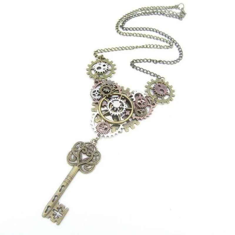 Aanzicht 2 — Steampunk halsketting – sleutel
