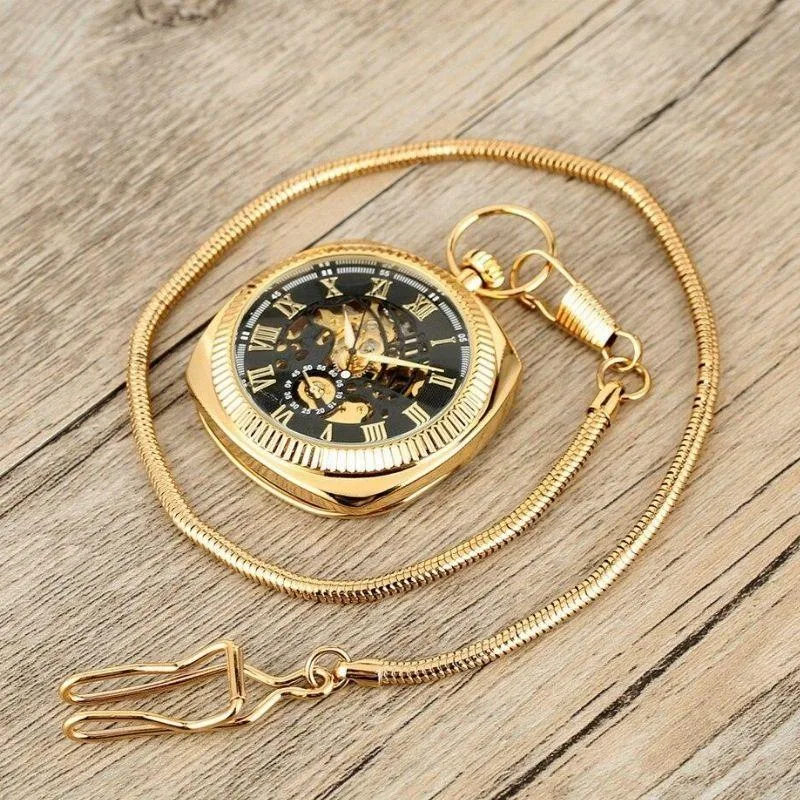 Aanzicht 4 — Zakhorloge – vierkant antieke uitstraling