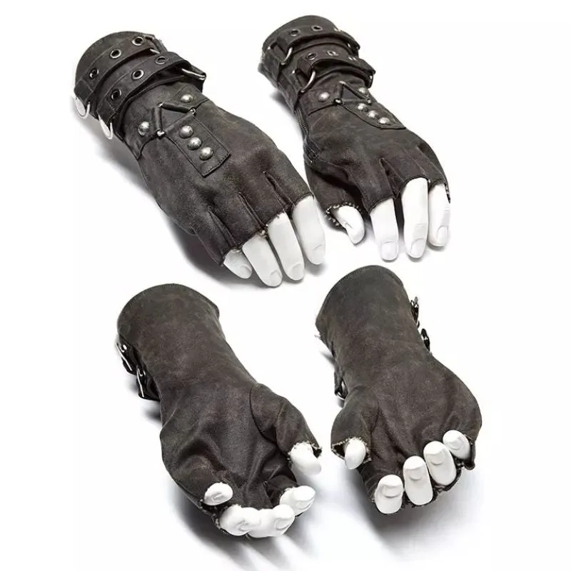 Aanzicht 3 — Steampunk handschoenen voor heren
