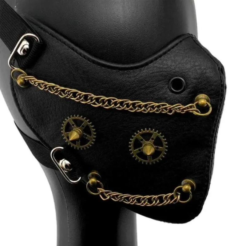 Aanzicht 2 — Steampunk mondmasker als kostuumaccessoire