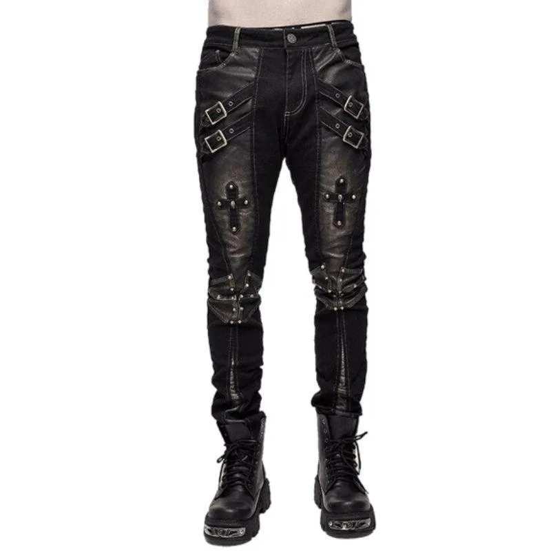 Aanzicht 2 — Steampunk broek voor heren – rok