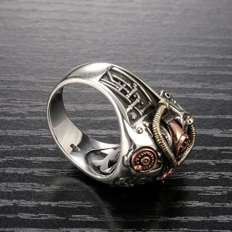 Aanzicht 7 — Steampunk ring – schedel