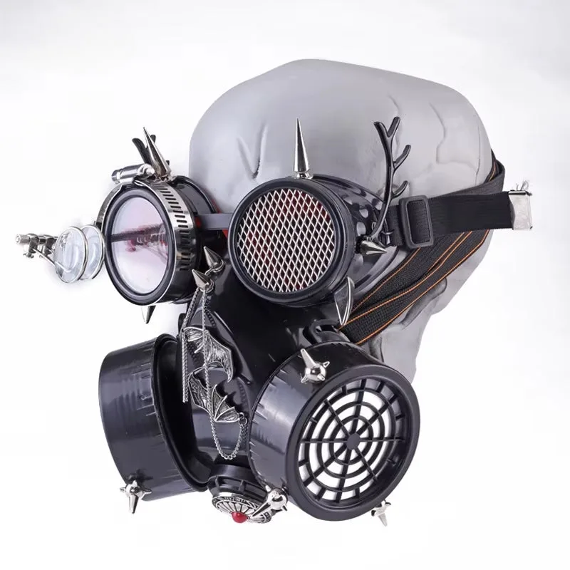 Aanzicht 4 — Steampunk gasmasker als kostuumaccessoire voor heren
