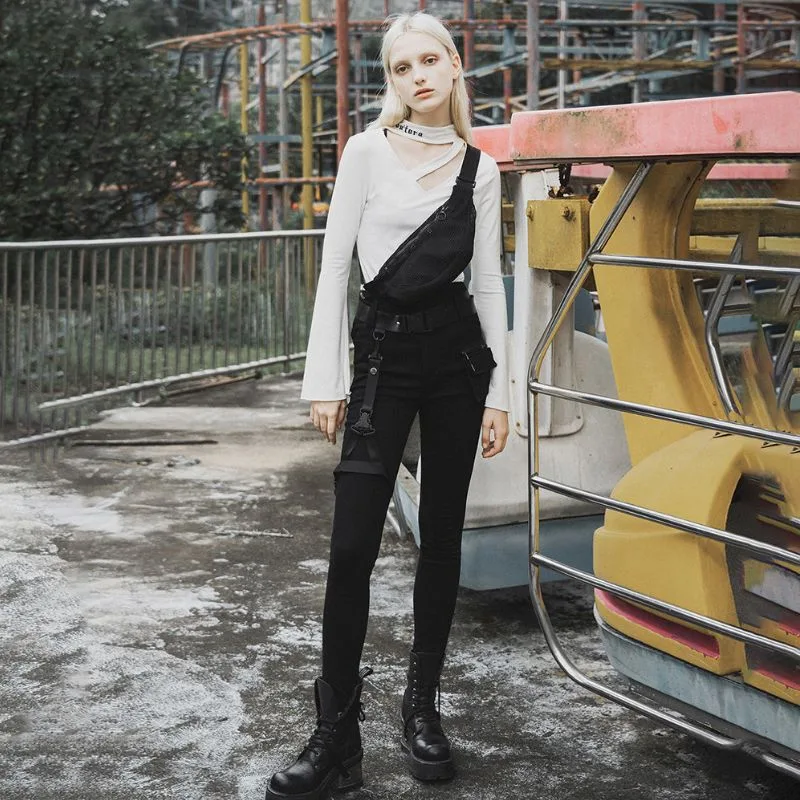 Aanzicht 2 — Steampunk jeans voor dames – gothic