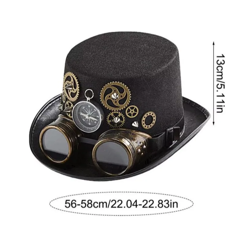 Aanzicht 2 — Steampunk hoed – met mechanische motieven
