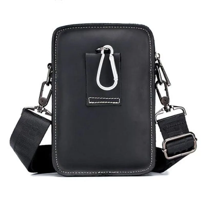 Aanzicht 2 — Clutch voor heren – leer schouderriem