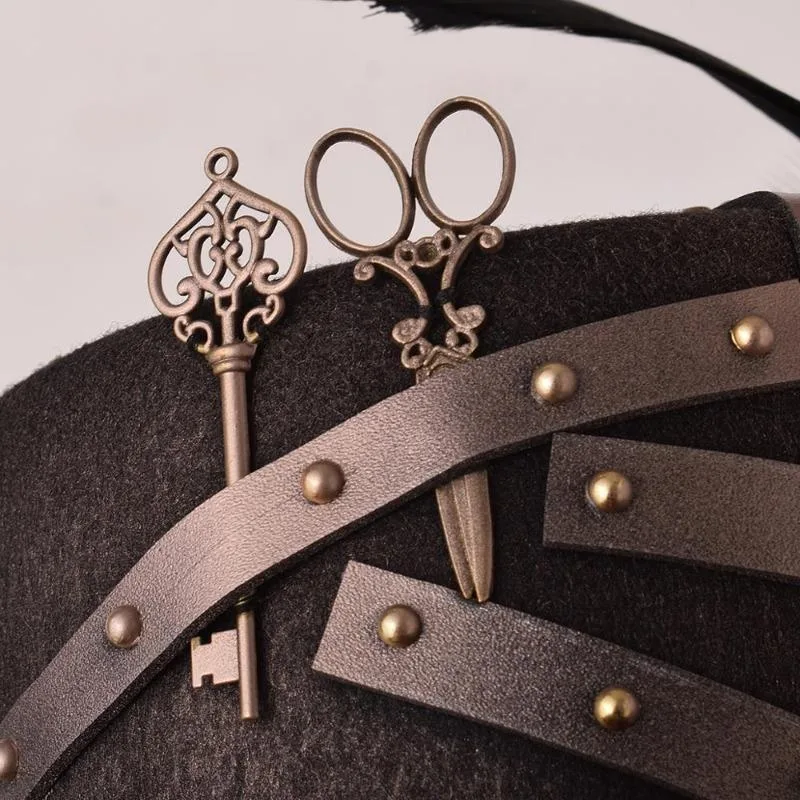 Aanzicht 4 — Steampunk hoed – geleerdenstijl