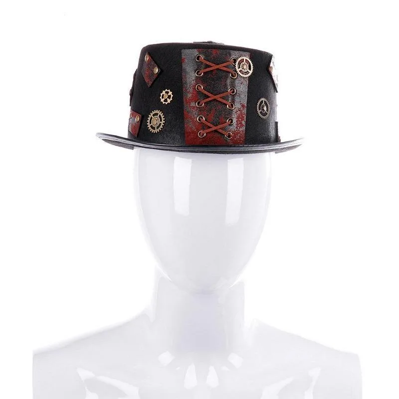 Aanzicht 2 — Steampunk hoed – in antieke uitstraling