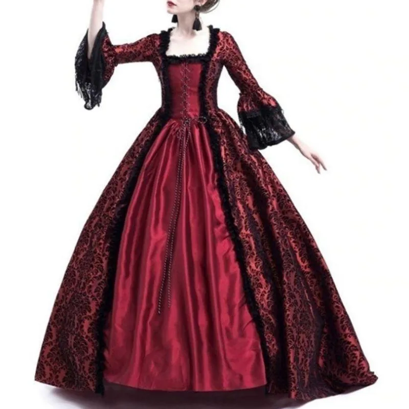 Aanzicht 3 — Steampunk jurk – Victoriaans rood