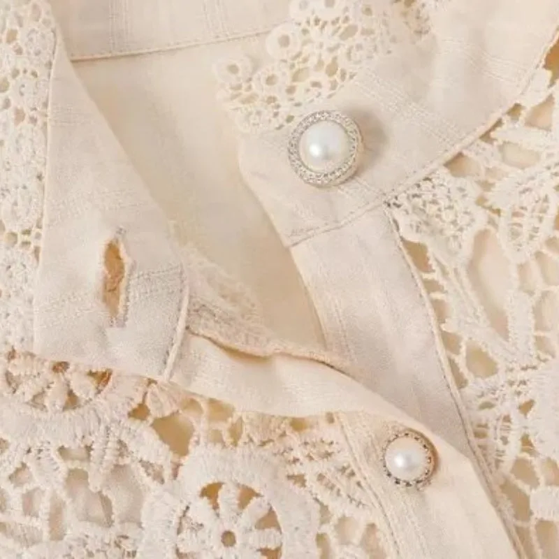 Aanzicht 4 — Blouse – Victoriaans kant opstaande kraag