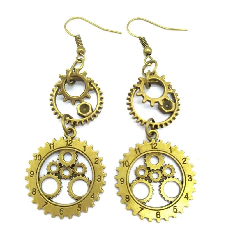 Aanzicht 16 — Steampunk oorbellen – hangend