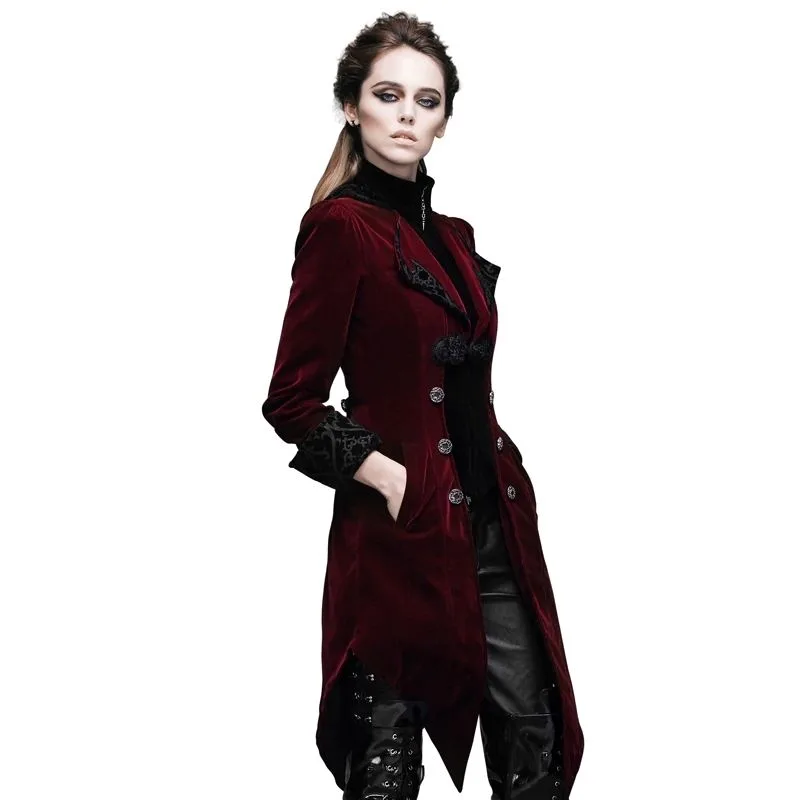 Aanzicht 3 — Steampunk jas – rood