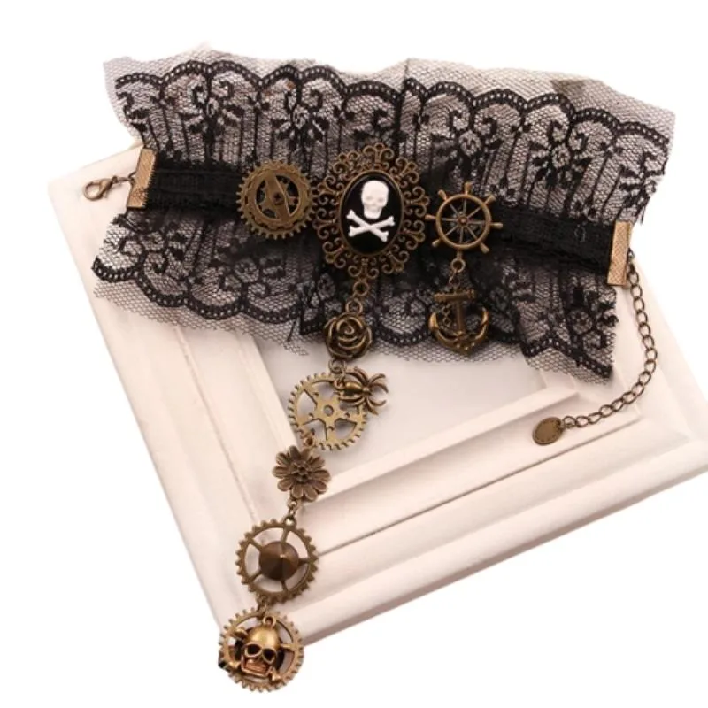 Aanzicht 3 — Steampunk armband – kant