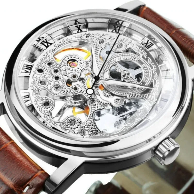 Aanzicht 5 — Skeleton horloge voor heren – armband kunstleer