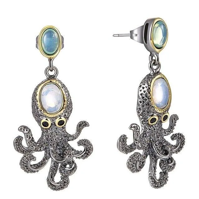 Aanzicht 7 — Steampunk oorbellen – octopus