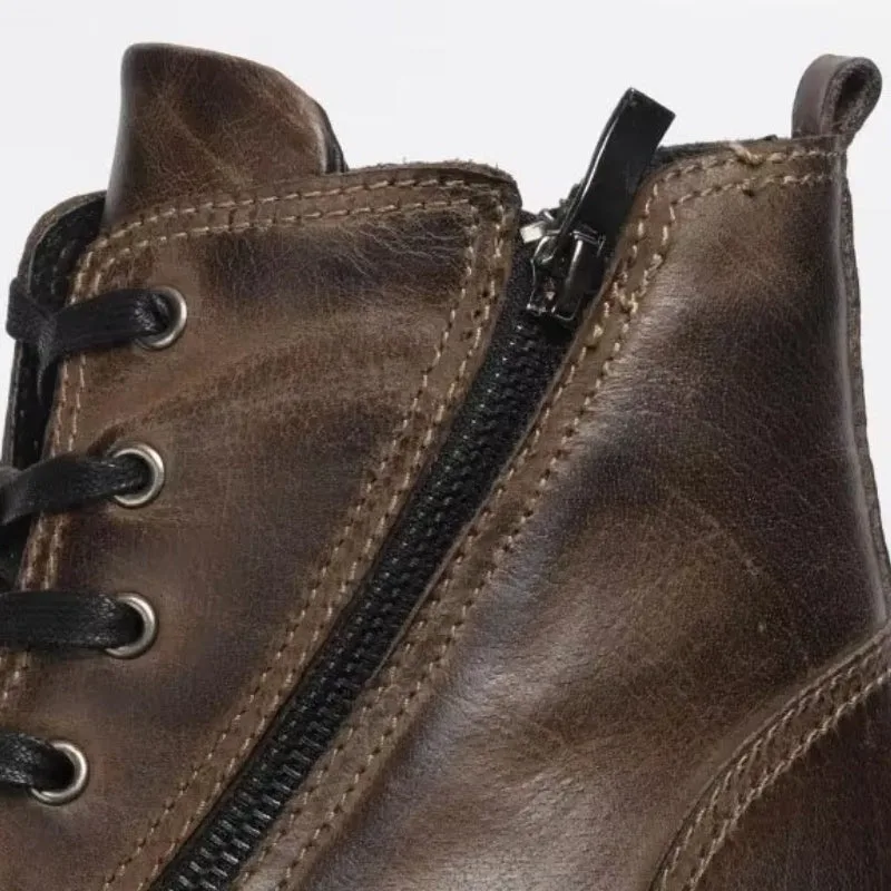 Aanzicht 9 — Enkellaarzen voor heren – leer vintage