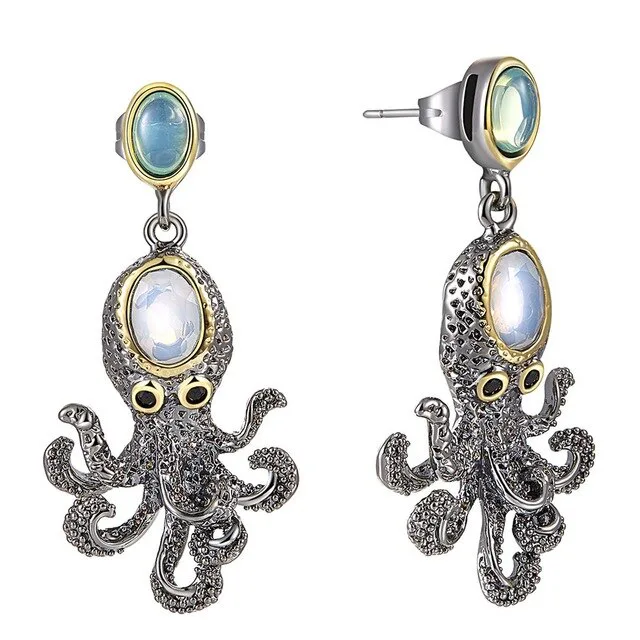 Aanzicht 5 — Steampunk oorbellen – octopus