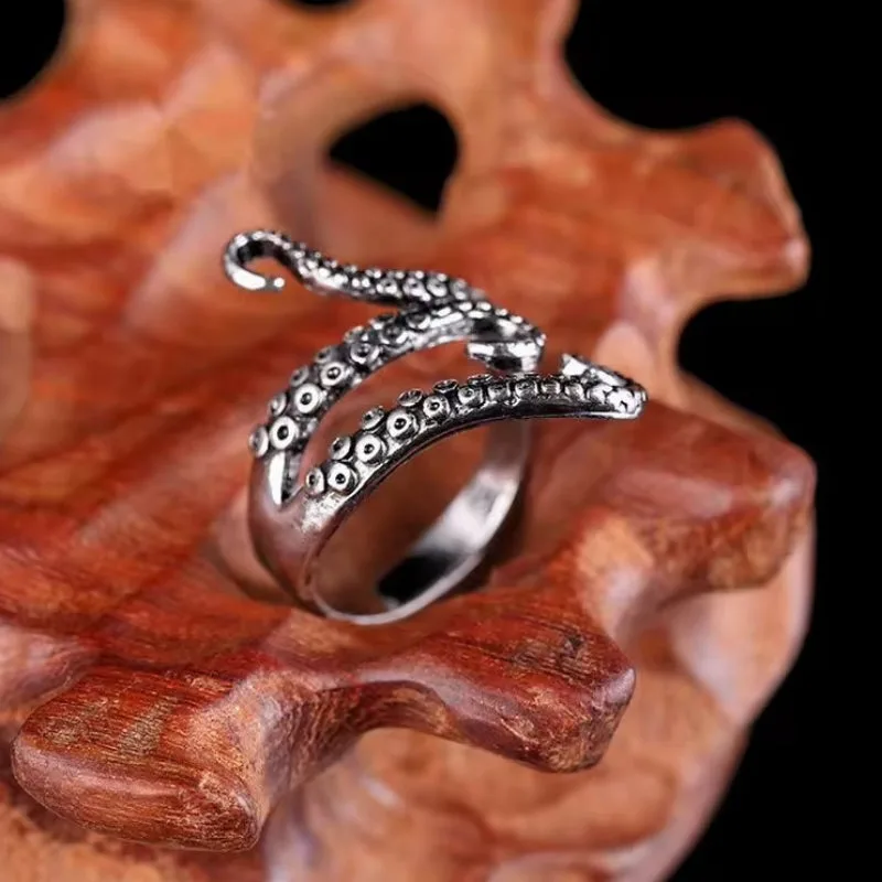 Aanzicht 5 — Steampunk ring – octopus in roestvrij staal 316L