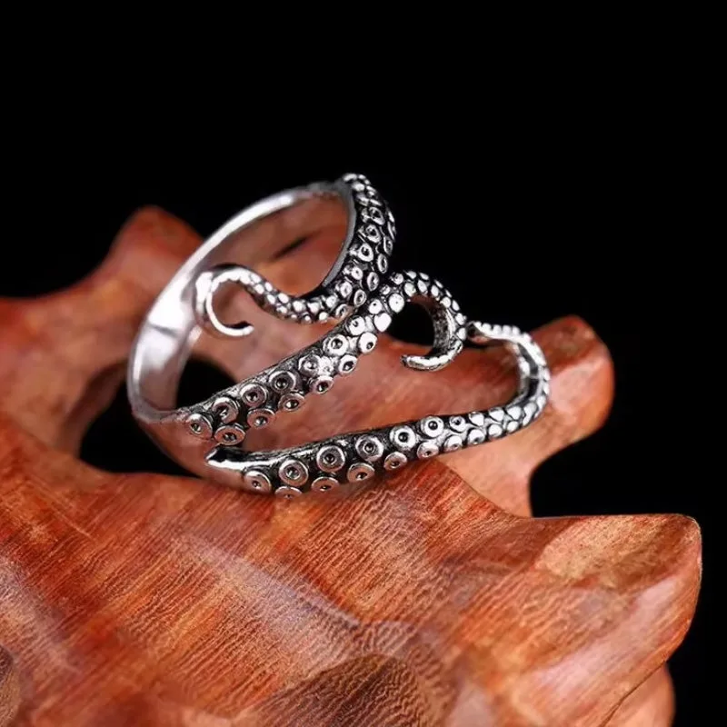 Aanzicht 3 — Steampunk ring – octopus in roestvrij staal 316L