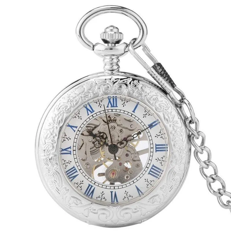 Steampunk zakhorloge – antieke uitstraling zilverkleurig