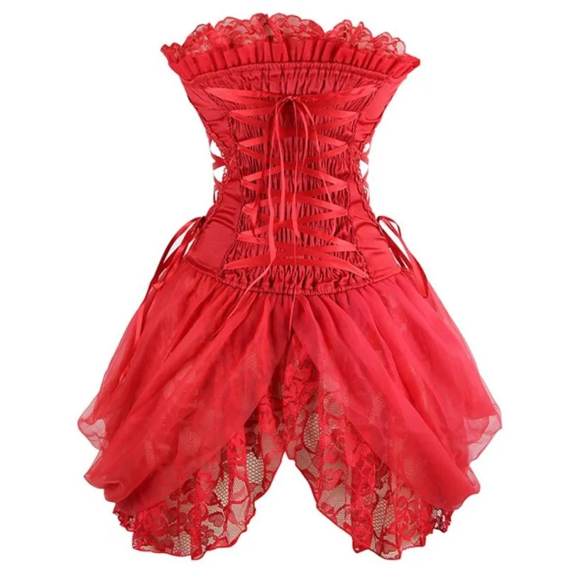 Aanzicht 5 — Korset voor dames – retro rood