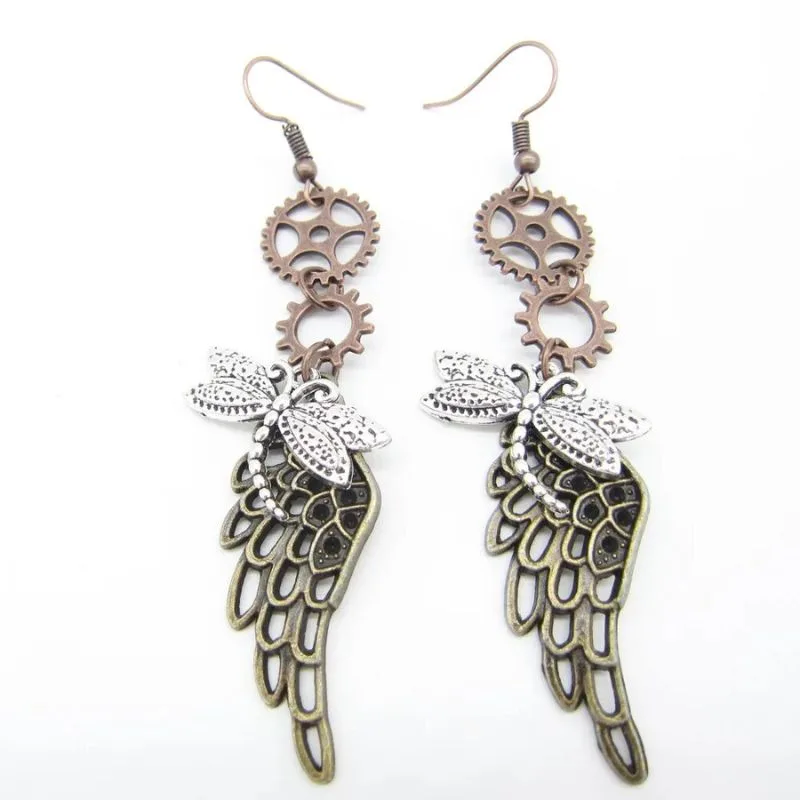 Aanzicht 8 — Steampunk oorbellen – hangend