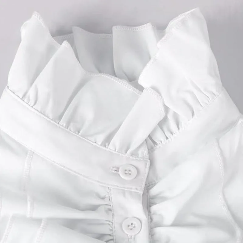 Aanzicht 4 — Steampunk blouse voor dames – wit