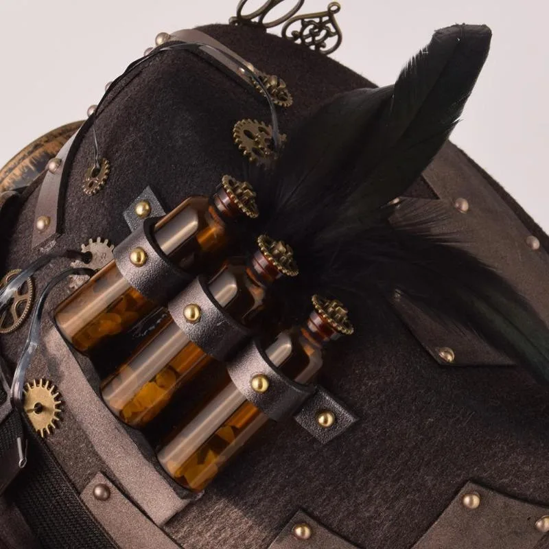Aanzicht 7 — Steampunk hoed – geleerdenstijl