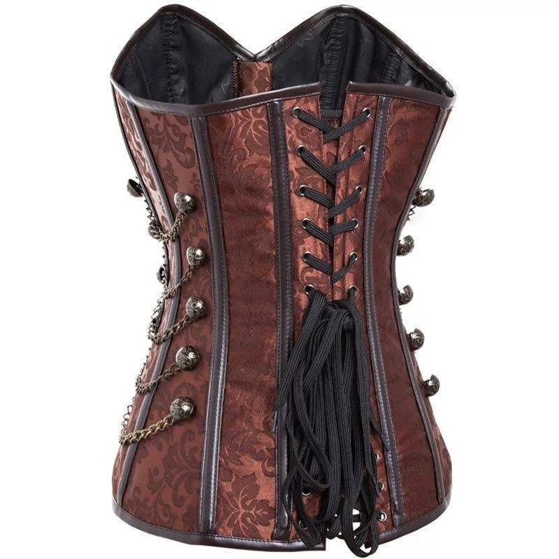 Aanzicht 5 — Steampunk korset – bruin