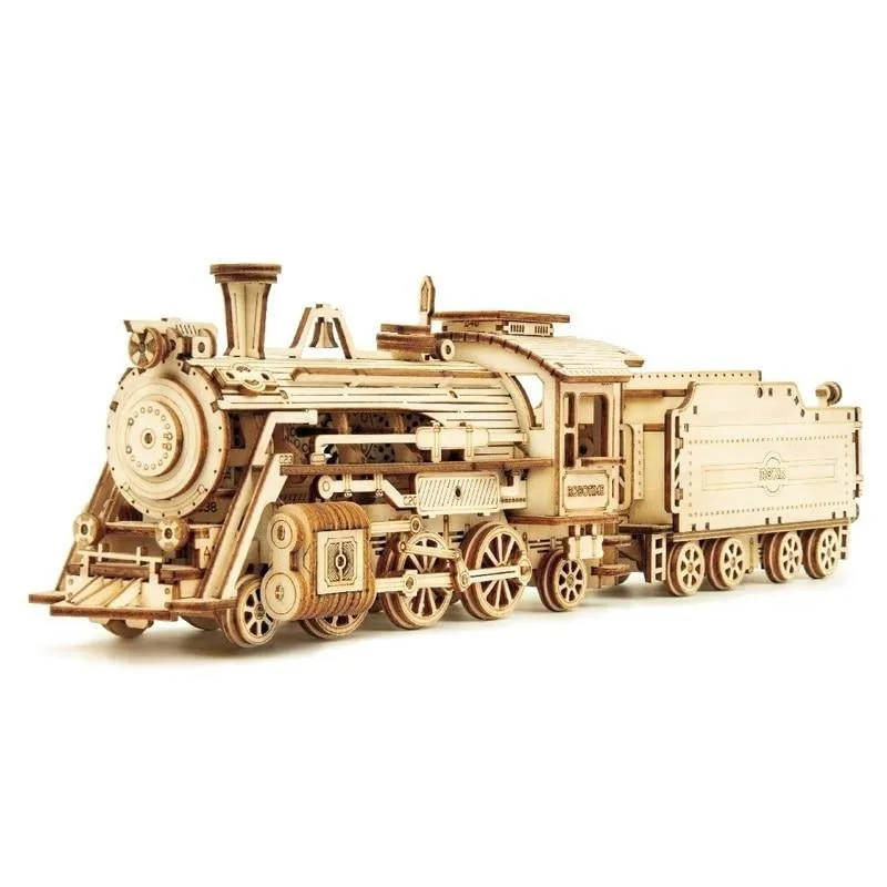Modelbouwpakket – stoomlocomotief van hout