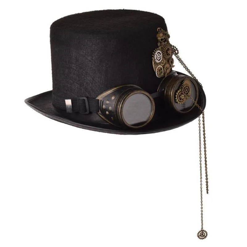 Aanzicht 3 — Steampunk hoed – met ketting
