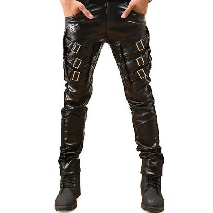 Aanzicht 2 — Broek voor heren – PU-kunstleer gothic