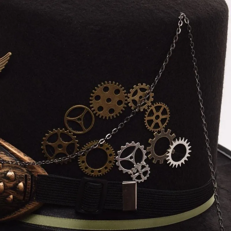 Aanzicht 6 — Steampunk hoed – avonturier