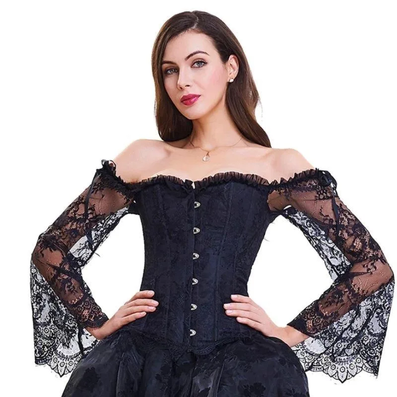 Aanzicht 2 — Steampunk jurk – avond zwart