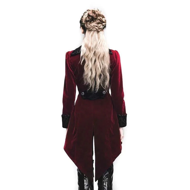 Aanzicht 4 — Steampunk jas – rood