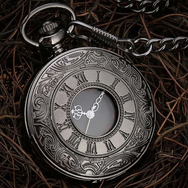 Aanzicht 4 — Steampunk zakhorloge – zwart