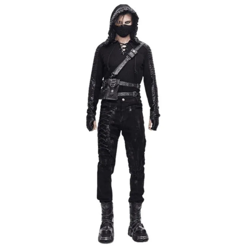 Aanzicht 2 — Steampunk jeans voor heren – gothic