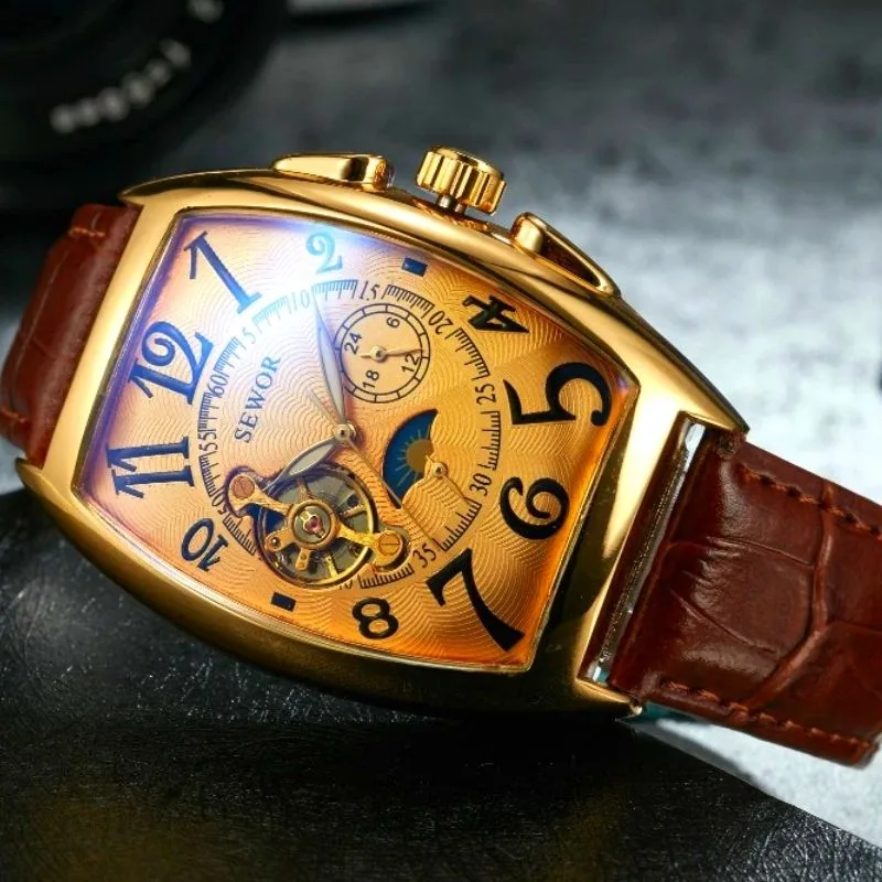 Aanzicht 9 — Horloge voor heren – rechthoekig vintage